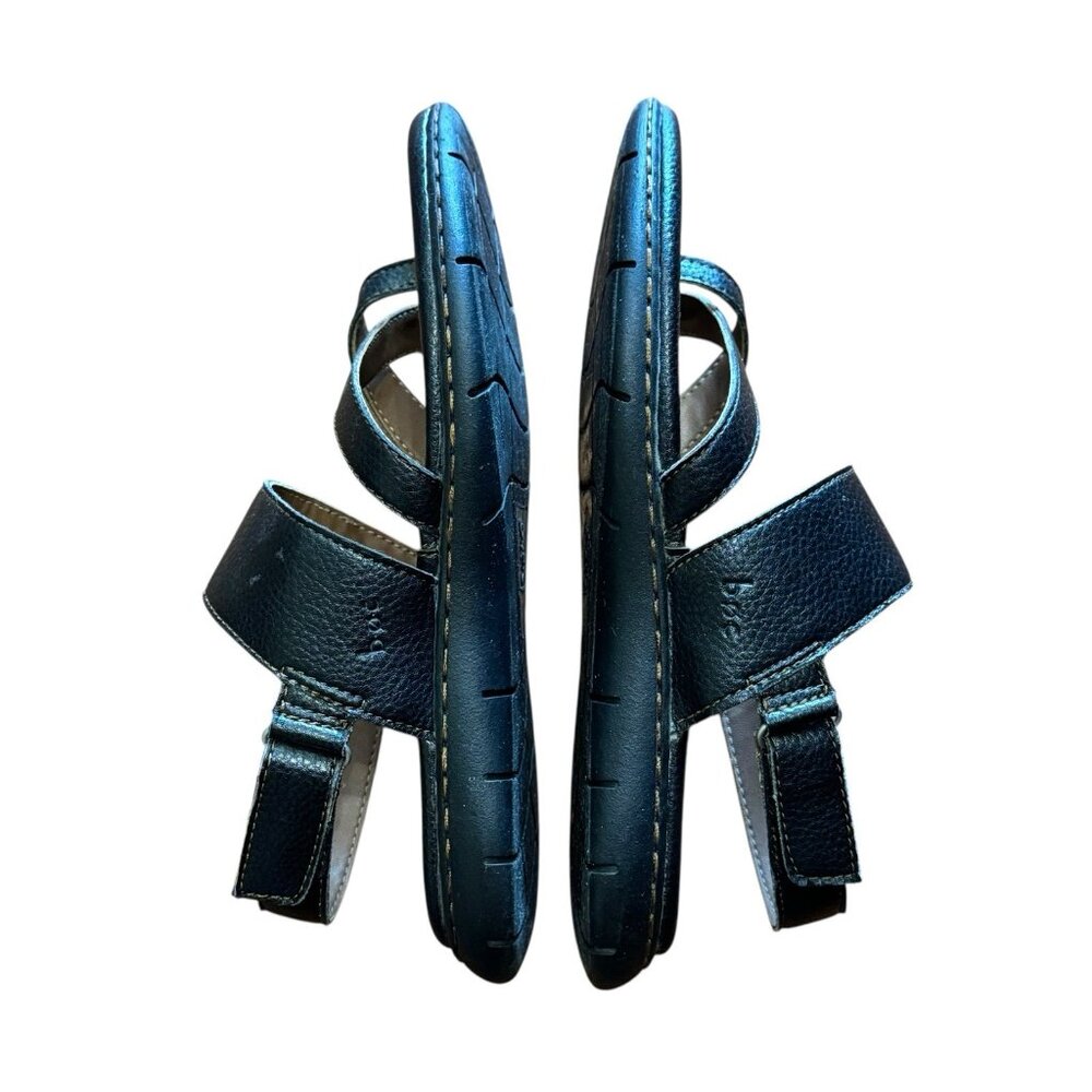 BOC Born Concept Vegan Leather Sandals 7M Black Casual Comfort Summer Toe Loop - Picture 5 of 11